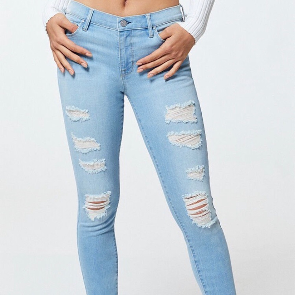 Pacsun Light Blue Ripped Jeggings
